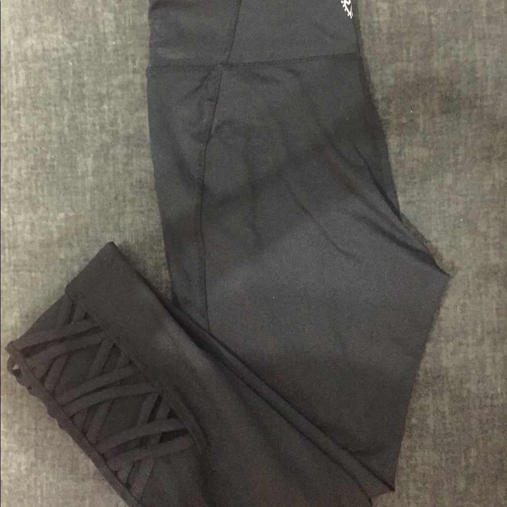 Betsey Johnson criss cross mesh cropped leggings